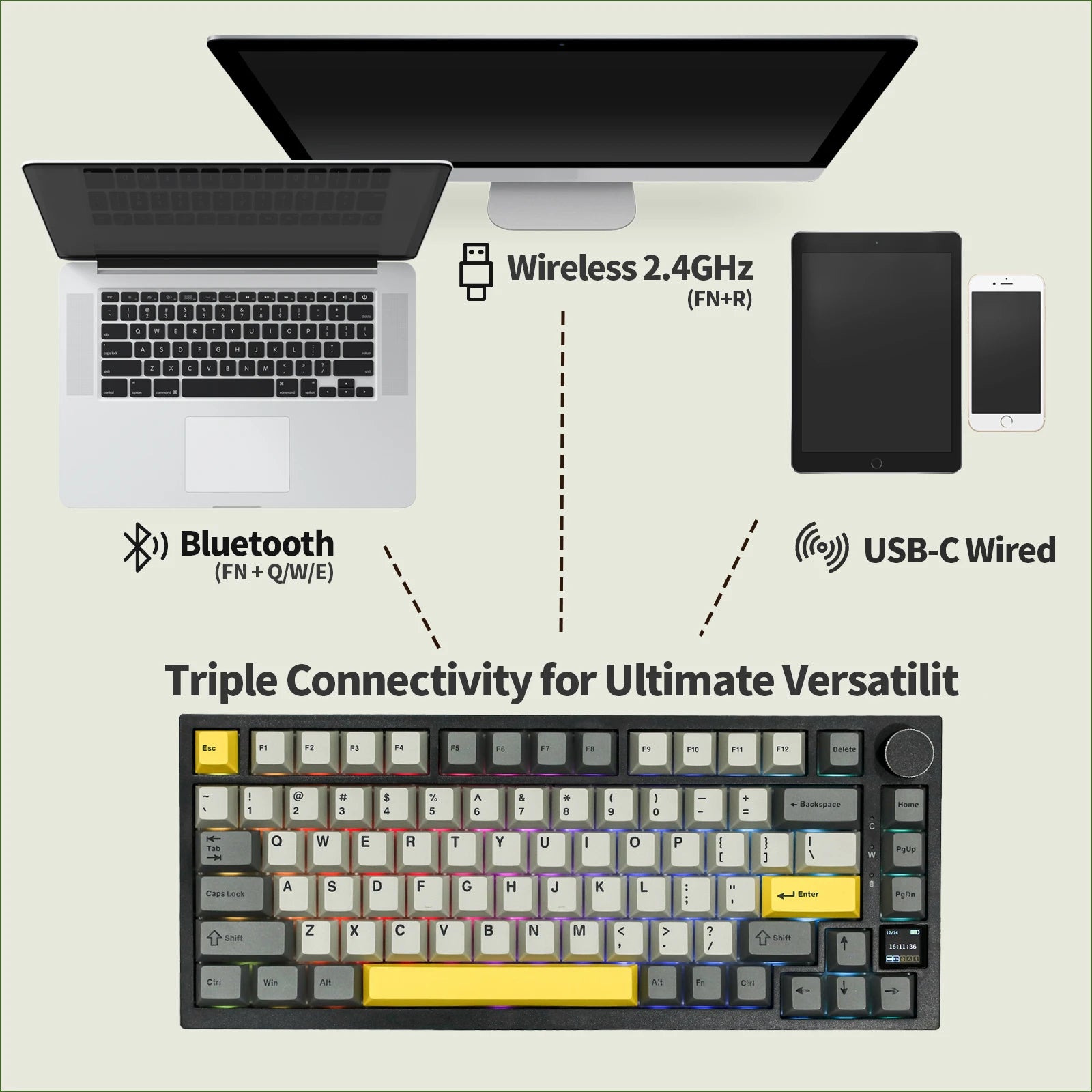Ajazz AK820 Pro 75% Wireless Mechanical Keyboard